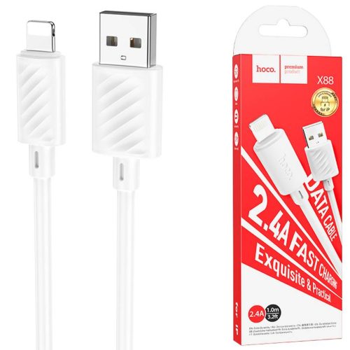 Кабель HOCO X88 Type-C-Lightning, 2.4A, ПВХ, 1м, белый