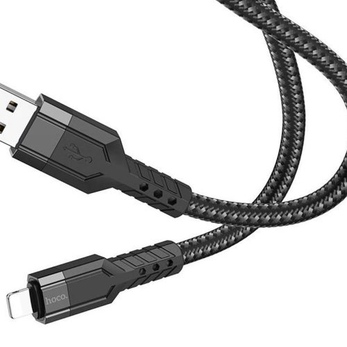 Кабель HOCO U110 USB-Lightning, 2.4А, нейлон, 1.2м, черный