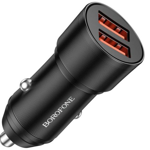 Автомобильное зарядное устройство BOROFONE BZ19 Wisdom 2xUSB, 2.4A + кабель Micro черное