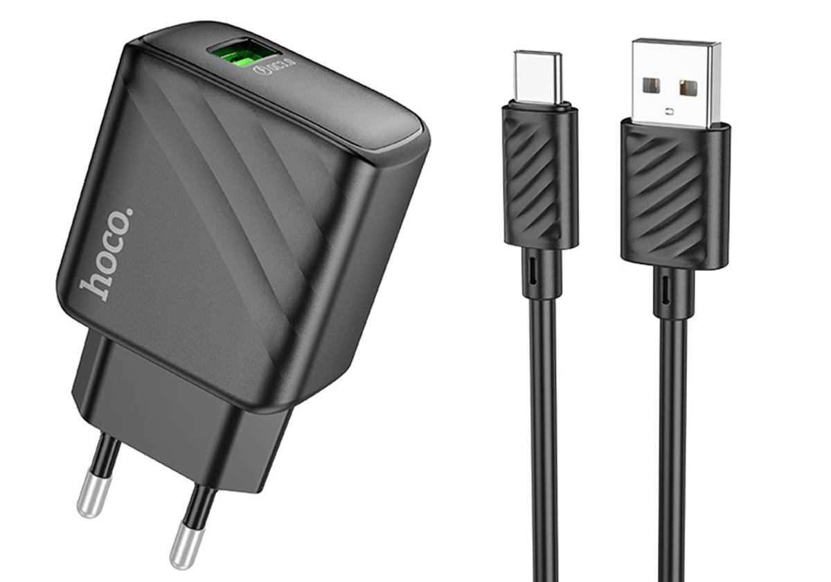 Зарядное устройство HOCO CS21A ort PD18W+ кабель Type-C черный