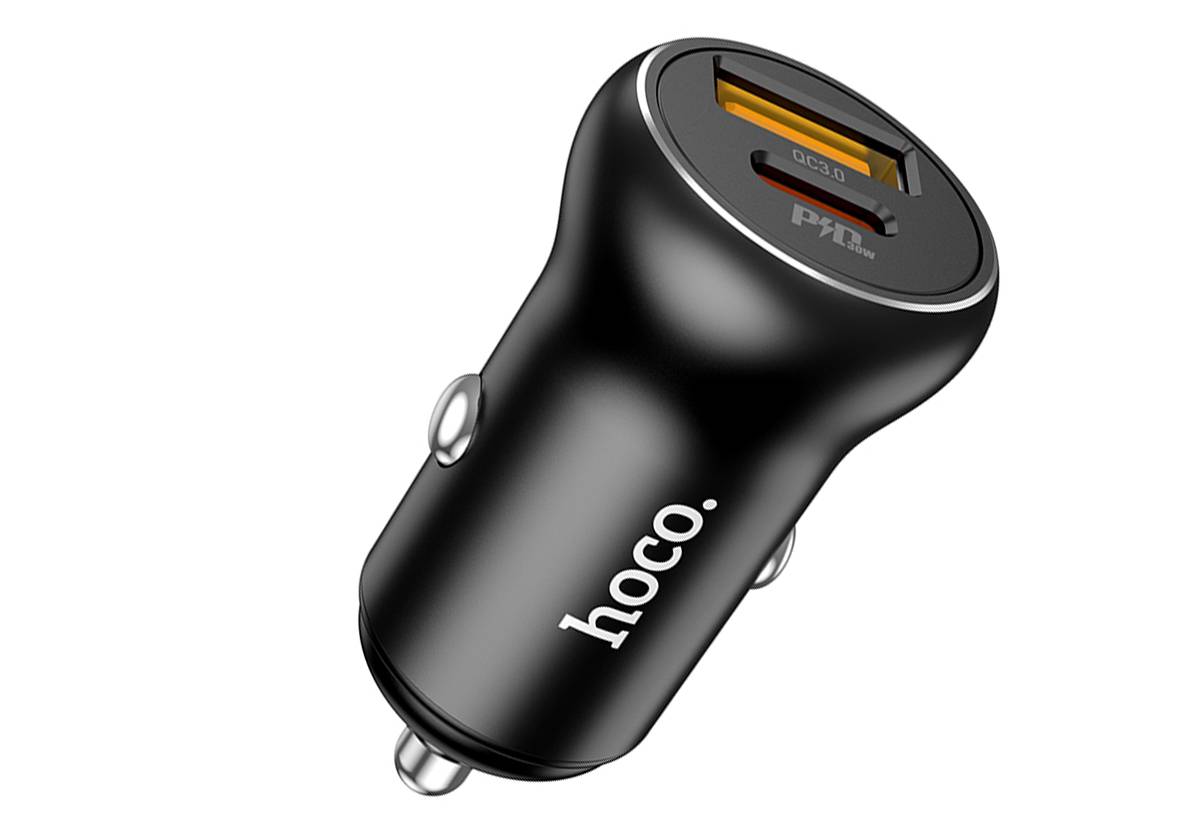 Автомобильное зарядное устройство HOCO NZ5 Smooth road, PD30W+QC3.0, черный