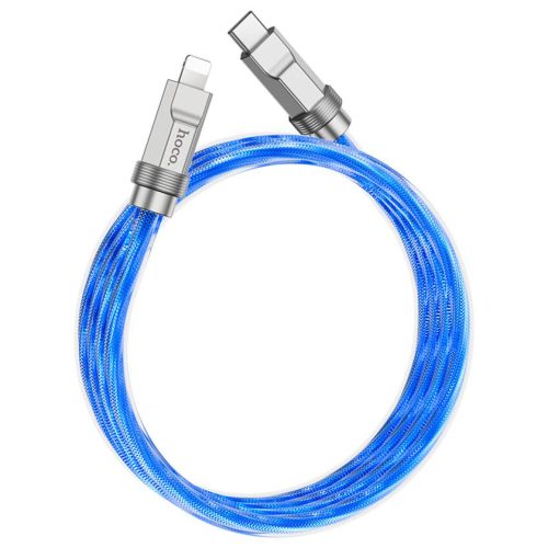 Кабель HOCO U113 Type-C-Lightning, 3A, силикон, 1м, голубой
