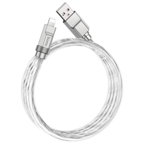 Кабель HOCO U113 USB-Lightning, 3А, силикон, 1м, серый