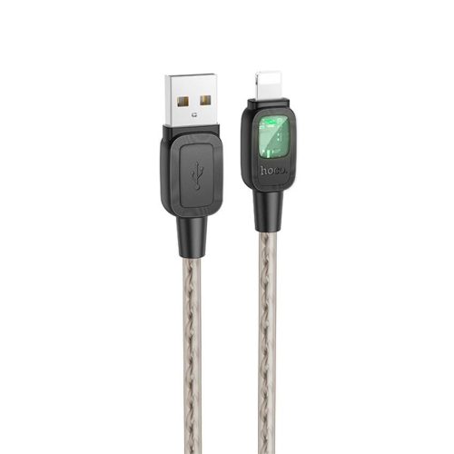 Кабель HOCO U124 USB-Lightning, 2.4А, силикон, 1.2м, черный