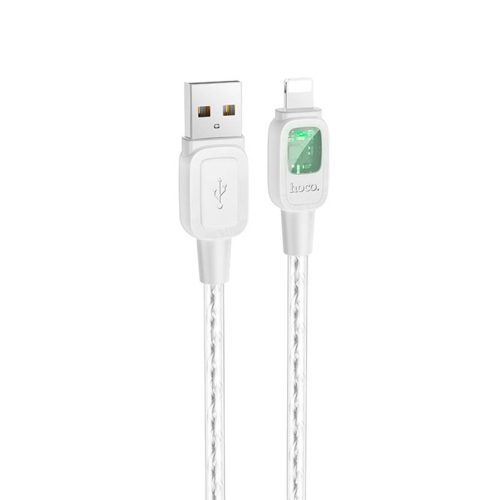 Кабель HOCO U124 USB- Lightning, 2.4А, сиилкон, 1.2м, серый
