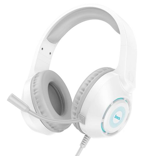 Проводные наушники HOCO W108 игровые, USB+Jack 3,5 мм, 2 м, белый