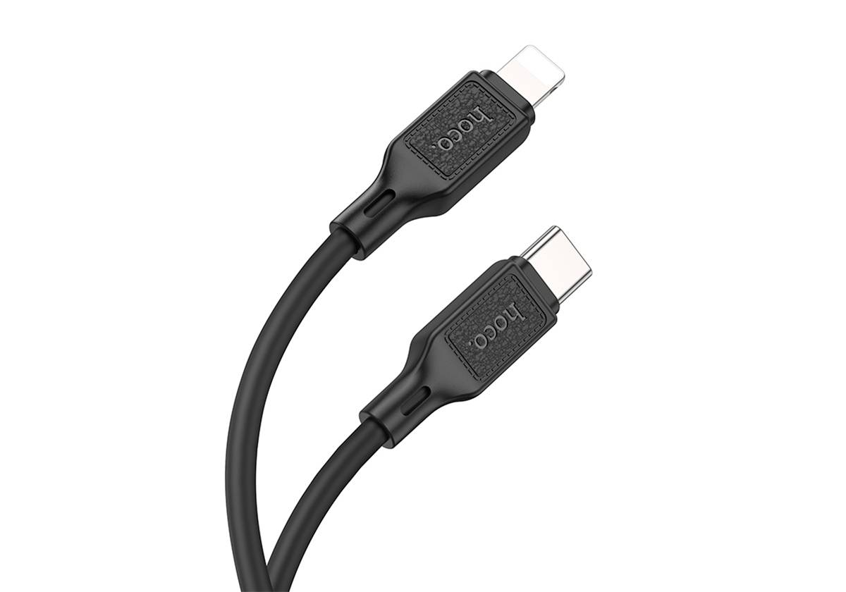Кабель HOCO X90 Type-C-Lightning, 2.4А, силикон, 1м, черный