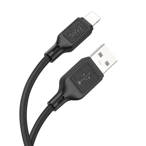 Кабель HOCO X90 USB-Lightning, 2.4А, силикон, 1м, черный