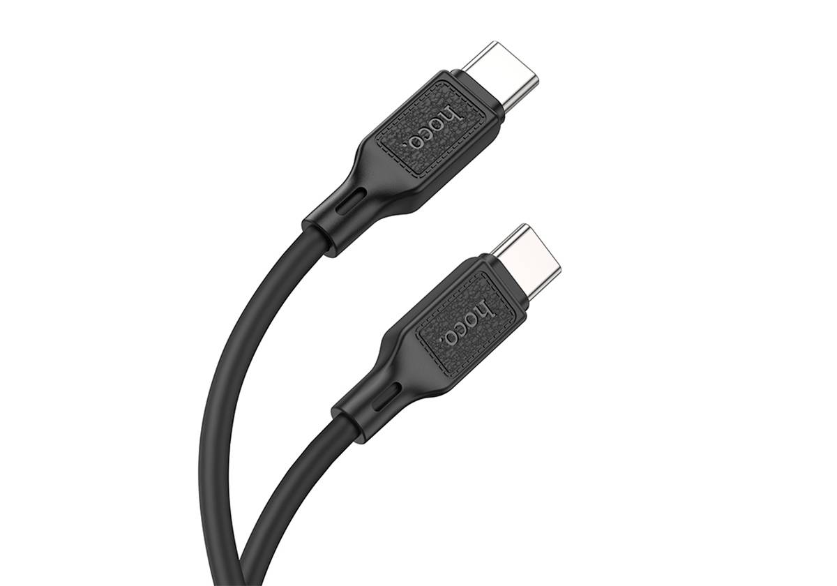 Кабель HOCO X90 Type-C-Type-C, 3А, силикон, 1м, черный