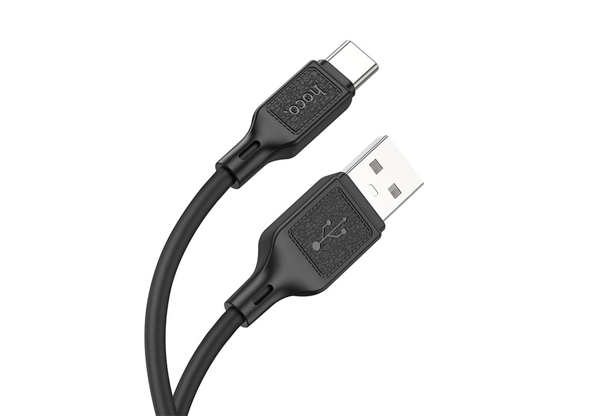 Кабель HOCO X90 USB-Type-C, 3А, силикон, 1м, черный