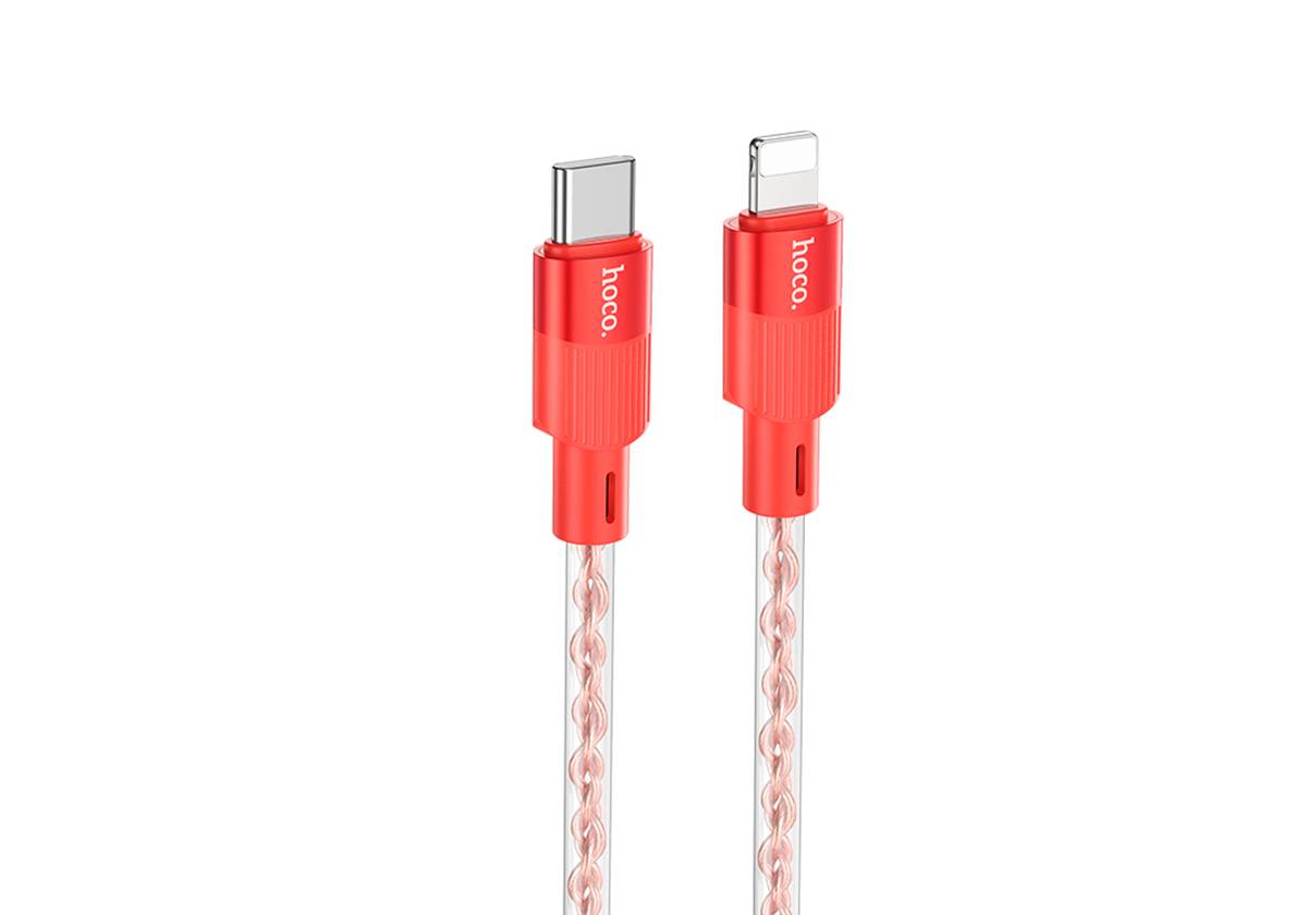 Кабель HOCO X99 Type-C-Lightning, 2.4А, силикон, 1м, красный