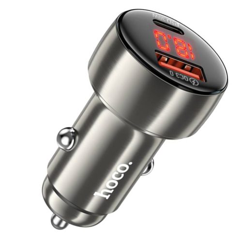 Автомобильное зарядное устройство HOCO Z50 Leader 48W dual-port PD30W+QC3.0 серый