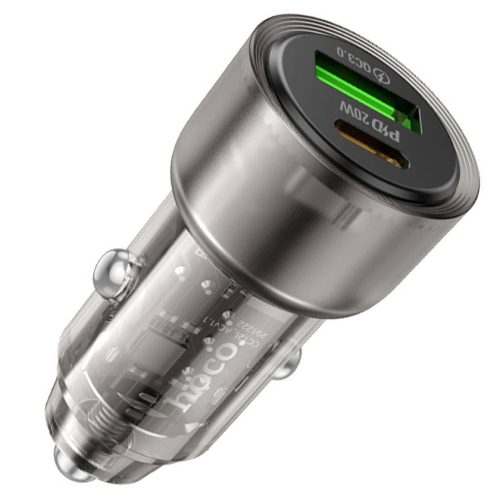 Автомобильное зарядное устройство Hoco Z52 1USB/1C 38W PD прозрачный черный