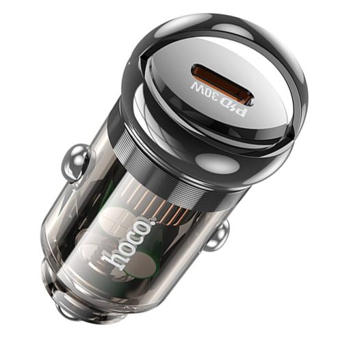 Автомобильное зарядное устройство Hoco Z53 Sight single port PD30W прозрачный черный