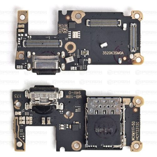 Нижняя плата Xiaomi 11T/11T Pro (21081111RG/2107113SG) с разъемом зарядки/коннектор SIM/микрофон