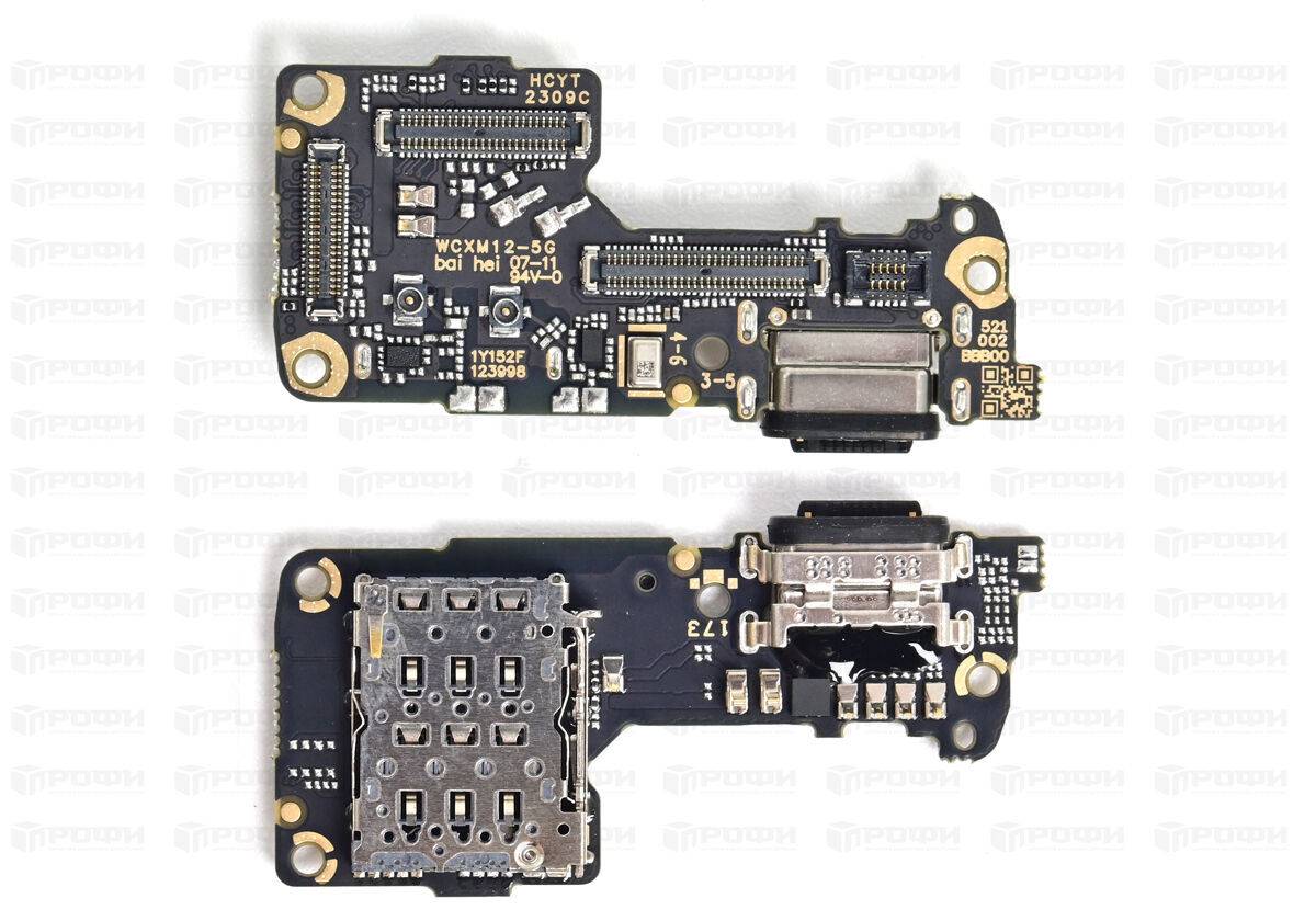 Нижняя плата Xiaomi 12X с разъемом зарядки/коннектор SIM/MIC (2112123AG)