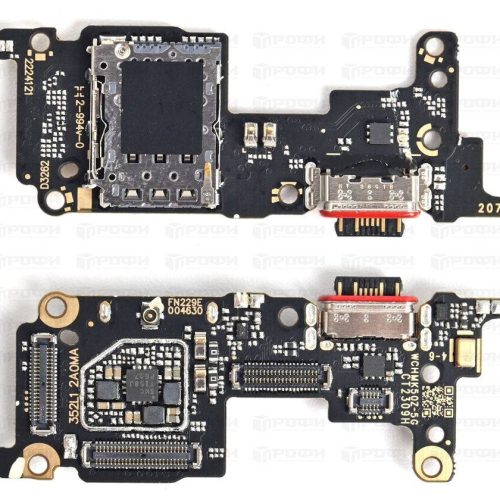 Нижняя плата Xiaomi 12T/12T Pro с разъемом зарядки/коннектор SIM/MIC (22071212AG/MZB0CE5RU)