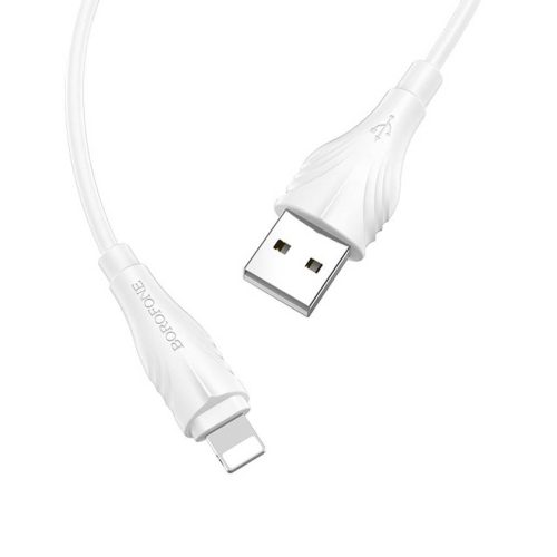 Кабель BOROFONE BX18 USB-Lightning, 2А, ПВХ, 1м, белый