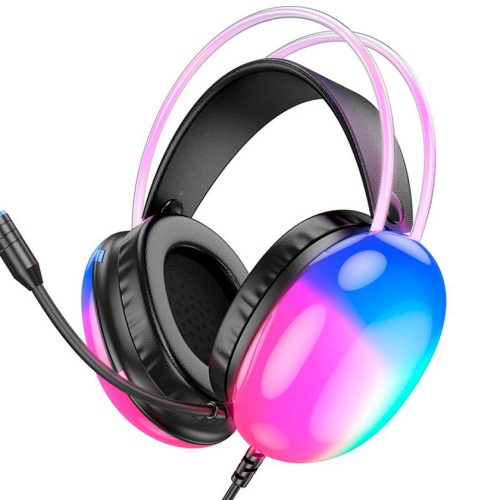Проводные наушники HOCO W109 Plus игровые, USB7.1, 2 м, черный, с подсветкой