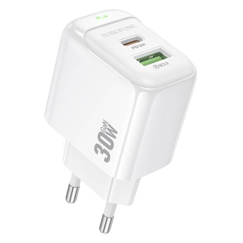 Зарядное устройство BOROFONE BAS45A Potential PD30W+QC3.0 с кабелем Type-C to Lightning белый