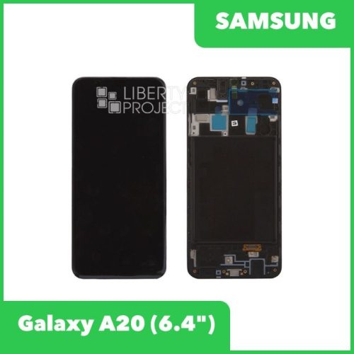 Дисплей для Samsung Galaxy A20 SM-A205 GH82-19571A — оригинал Service Pack, в рамке, чёрный