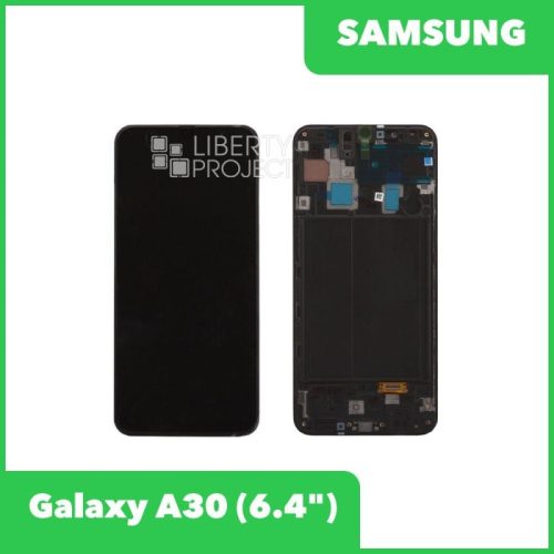 Дисплей для Samsung Galaxy A30 SM-A305 GH82-19202A — оригинал Service Pack, в рамке, чёрный