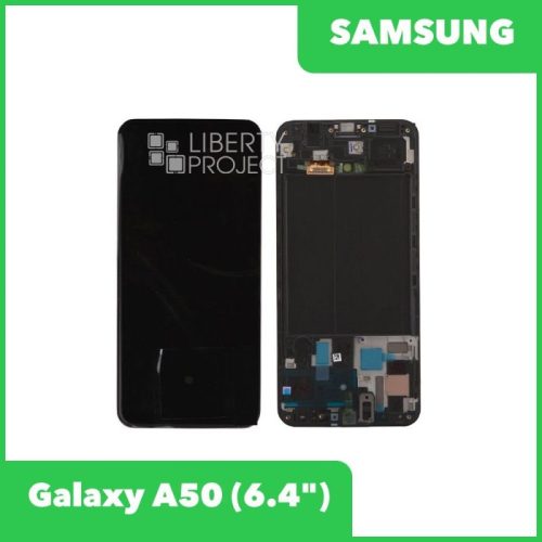 Дисплей для Samsung Galaxy A50 SM-A505 GH82-19204A — оригинал Service Pack, в рамке, чёрный