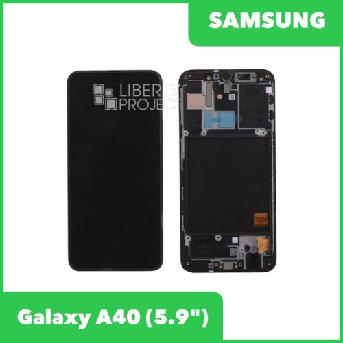 Дисплей для Samsung Galaxy A40 SM-A405 GH82-19672A — оригинал Service Pack, в рамке, чёрный