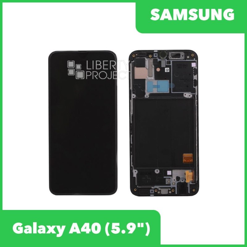 Дисплей для Samsung Galaxy A40 SM-A405 GH82-19672A — оригинал Service Pack, в рамке, чёрный