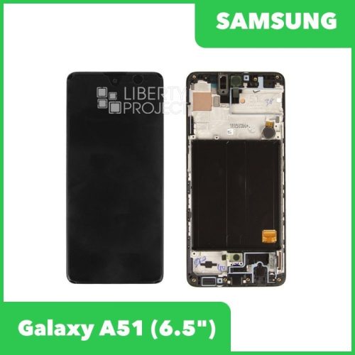 Дисплей для Samsung Galaxy A51 SM-A515 GH82-21669A — оригинал Service Pack, в рамке, чёрный