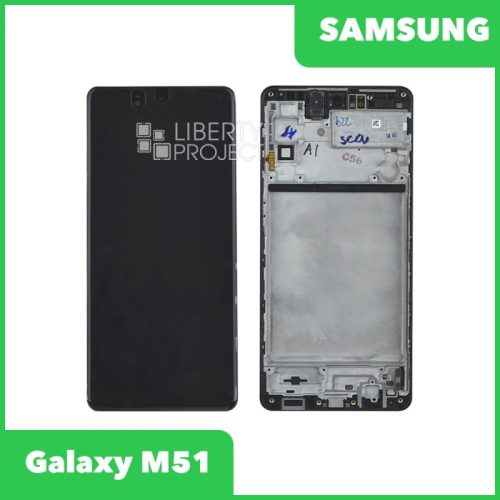Дисплей для Samsung Galaxy M51 SM-M515 GH82-23568A — оригинал Service Pack, в рамке, чёрный