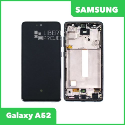 Дисплей для Samsung Galaxy A52/A52s/A52 5G SM-A525 GH82-25524D — оригинал Service Pack, в рамке, белый