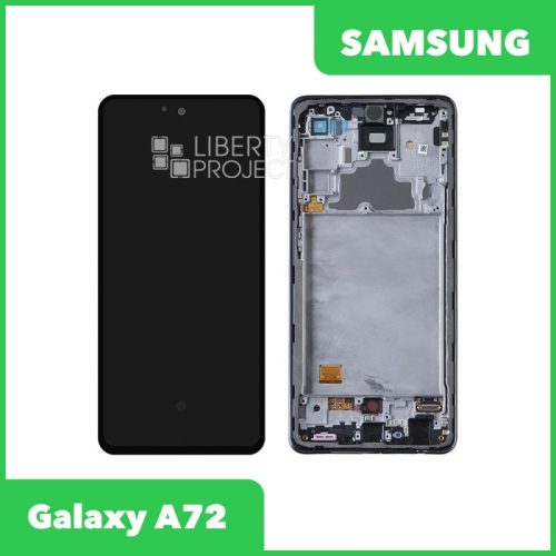 Дисплей для Samsung Galaxy A72 SM-A725 GH82-25542A — оригинал Service Pack, в рамке, чёрный