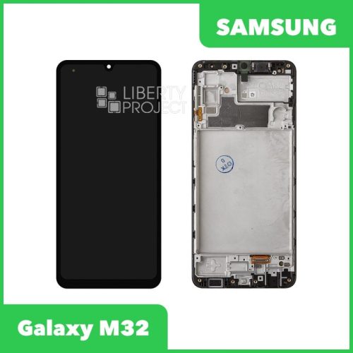 Дисплей для Samsung Galaxy M32 SM-M325 GH82-25981A — оригинал Service Pack, в рамке, чёрный