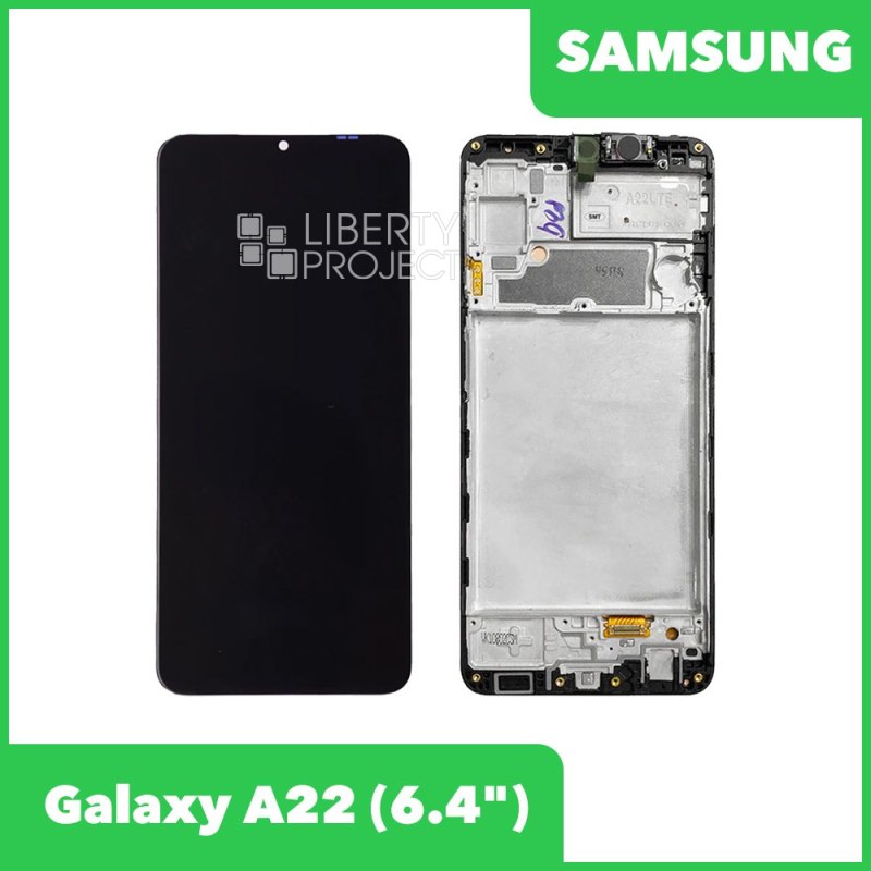 Дисплей для Samsung Galaxy A22 SM-A225 GH82-25944A — оригинал Service Pack, в рамке, чёрный