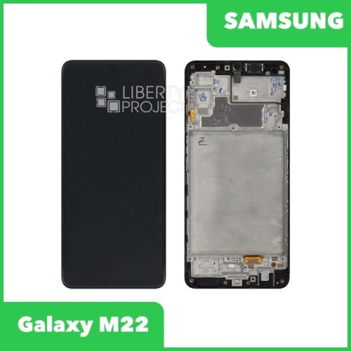 Дисплей для Samsung Galaxy M22 SM-M225 GH82-26153A — оригинал Service Pack, в рамке, чёрный