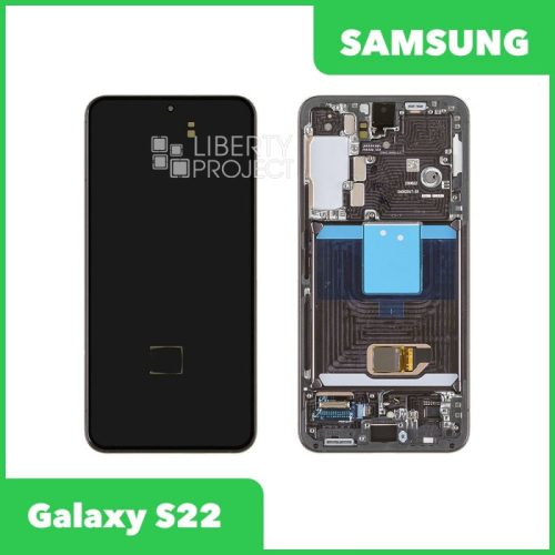 Дисплей для Samsung Galaxy S22 SM-S901 GH82-27520A — оригинал Service Pack, в рамке, чёрный