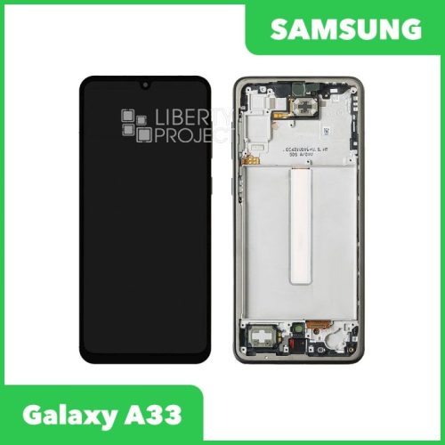 Дисплей для Samsung Galaxy A33 SM-A336 GH82-28143A — оригинал Service Pack, в рамке, чёрный