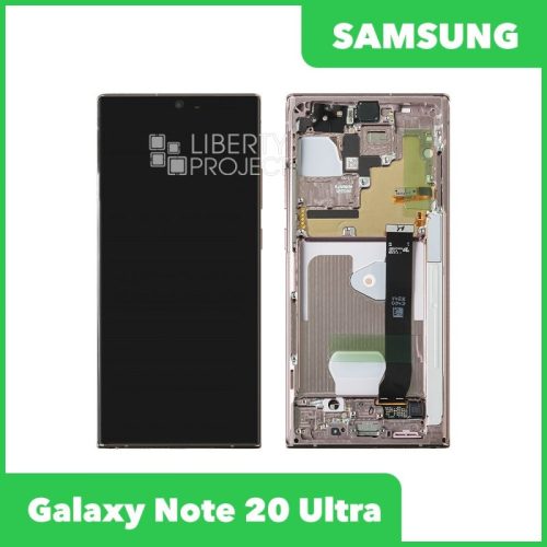 Дисплей для Samsung Galaxy Note 20 Ultra SM-N985 GH82-23511D — оригинал Service Pack, в рамке, бронзовый