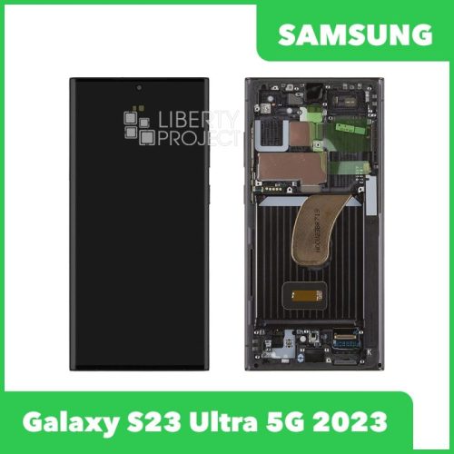 Дисплей для Samsung Galaxy S23 Ultra 5G 2023 SM-S918 GH82-30465A — оригинал Service Pack, в рамке, чёрный