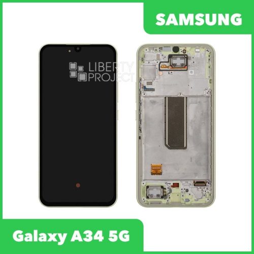 Дисплей для Samsung Galaxy A34 5G SM-A346E GH82-31200A/31201A — оригинал Service Pack, в рамке, зелёный