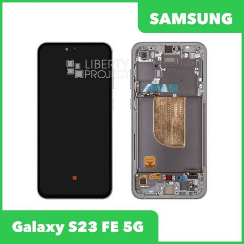 Дисплей для Samsung Galaxy S23 FE 5G SM-S711B GH82-32856A — оригинал Service Pack, в рамке, серый