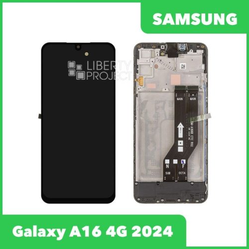 Дисплей для Samsung Galaxy A16 4G 2024 SM-A165F — оригинал Service Pack, в рамке, чёрный