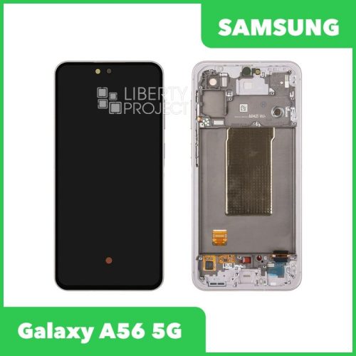 Дисплей для Samsung Galaxy A56 5G SM-A566B — оригинал Service Pack, в рамке, розовый