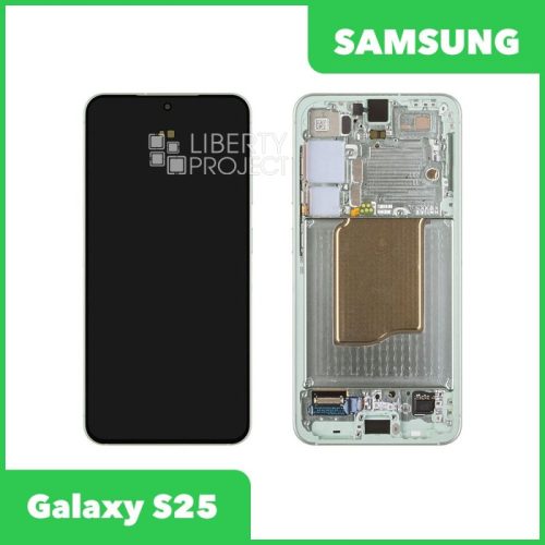 Дисплей для Samsung Galaxy S25 SM-S931 GH82-36329B — оригинал Service Pack, в рамке, зелёный