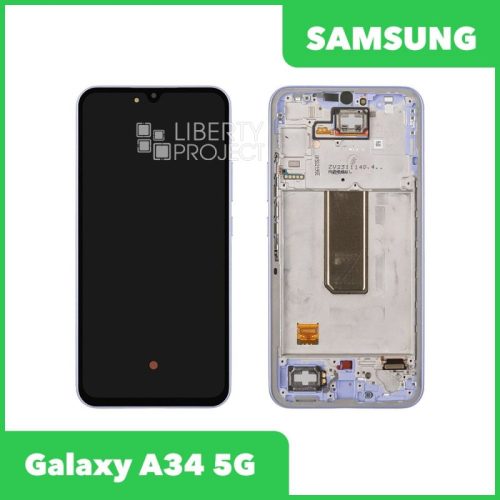 Дисплей для Samsung Galaxy A34 5G SM-A346E GH82-31200A/31201A — оригинал Service Pack, в рамке, фиолетовый