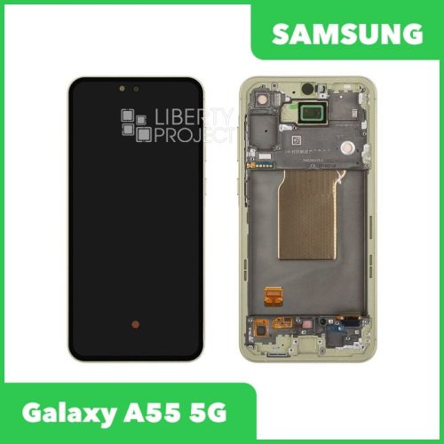 Дисплей для Samsung Galaxy A55 5G SM-A556E GH92-34305A — оригинал Service Pack, в рамке, жёлтый