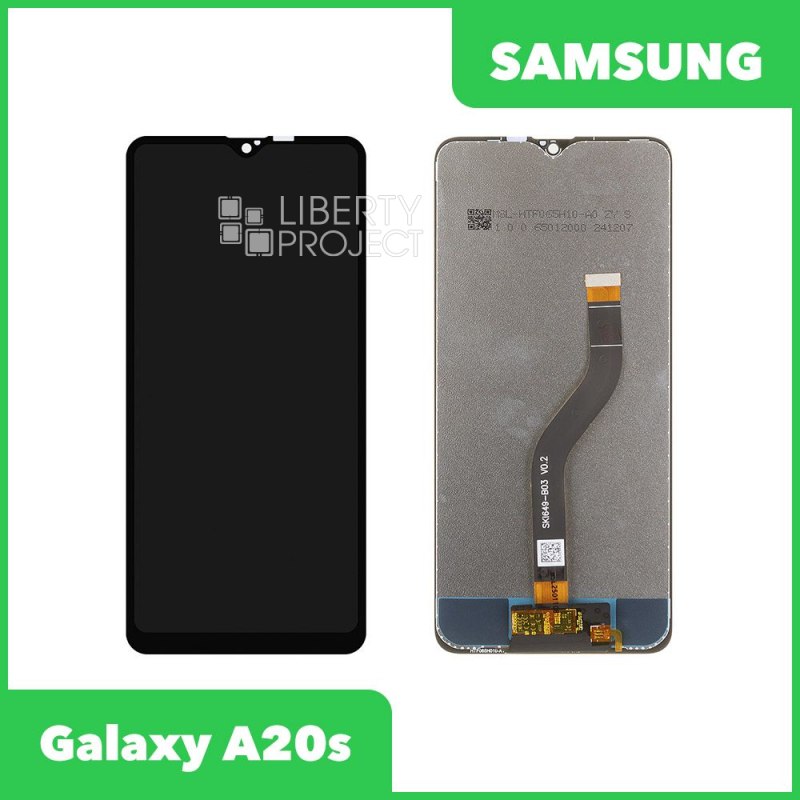 Дисплей для Samsung Galaxy A20s SM-A207F/DS — оригинал Service Pack, без рамки, чёрный