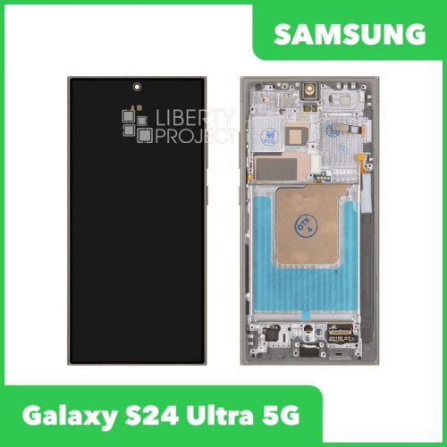 Дисплей для Samsung Galaxy S24 Ultra 5G SM-S928B GH82-33385A — оригинал Service Pack, в рамке, серый